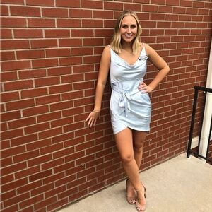 Selfie Leslie satin blue dress size small